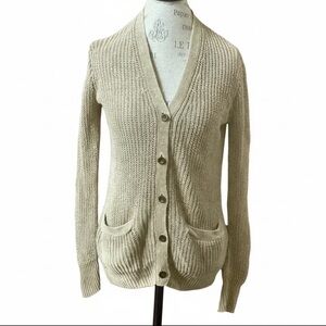 Polo Ralph Lauren 100% Linen Tan Cardigan Sweater Women’s Small EUC!